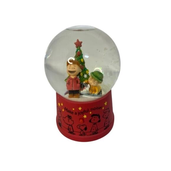 Hallmark Peanuts Gallery Christmas Musical Snow Globe Charlie & Linus - Picture 1 of 6